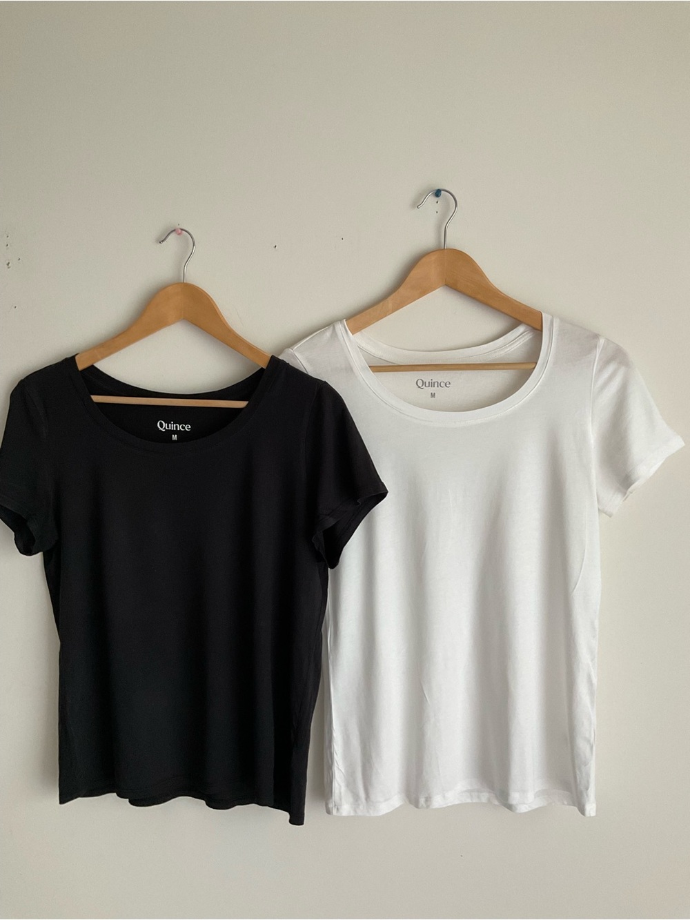 Quince Tee T Shirts Bundle of 2 Stretch Cotton Jersey Black White Preppy